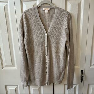 Brooks Brothers 100% Merino Wool Cable Knit Button Down Cardigan Womens Size M